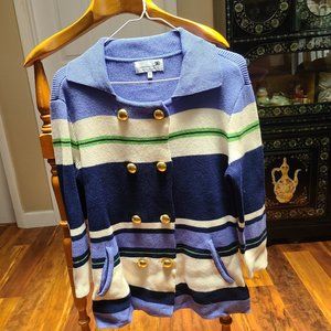 Liz Lange, XS, Blue striped poly sweater